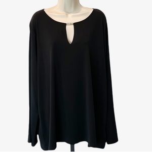 Michael Kors keyhole with bling black blouse